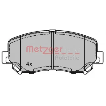 Jeu de 4 plaquettes de frein avant METZGER 1170788