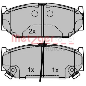 Jeu de 4 plaquettes de frein avant METZGER 1170813