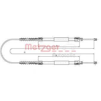 Tirette à câble, frein de stationnement METZGER 1171.11