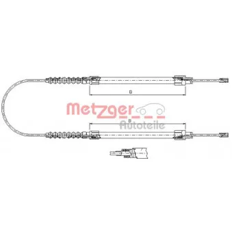 Tirette à câble, frein de stationnement METZGER 1171.8