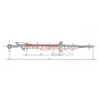 Tirette à câble, commande d'embrayage METZGER 1172.1