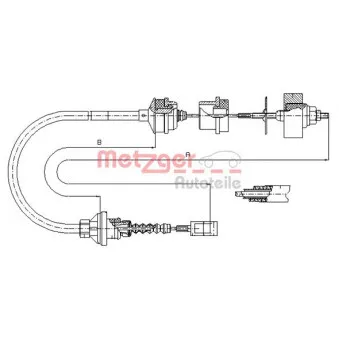 Tirette à câble, commande d'embrayage METZGER 1172.3