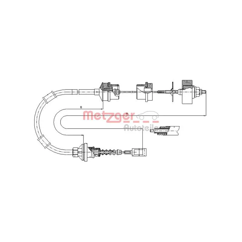 Tirette à câble, commande d'embrayage METZGER 1172.8