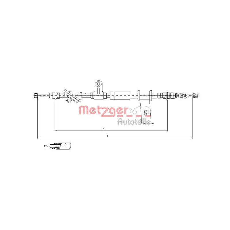 Tirette à câble, frein de stationnement arrière gauche METZGER 12.0102