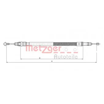 Tirette à câble, frein de stationnement METZGER 12.0744