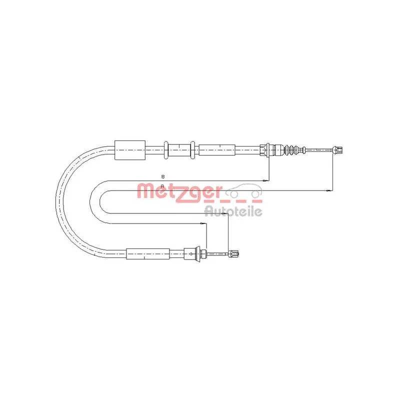 Tirette à câble, frein de stationnement METZGER 1281P4
