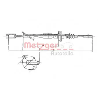 Tirette à câble, commande d'embrayage METZGER 1402.2