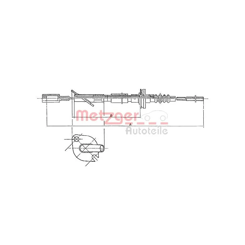 Tirette à câble, commande d'embrayage METZGER 1402.2