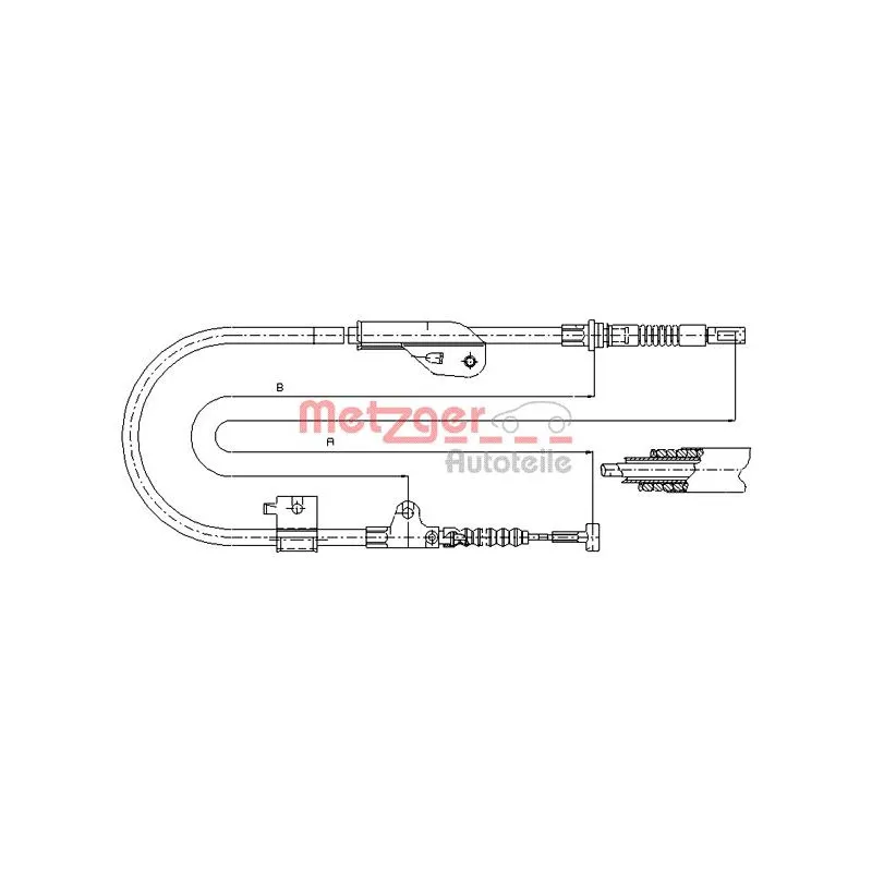 Tirette à câble, frein de stationnement arrière gauche METZGER 17.0238