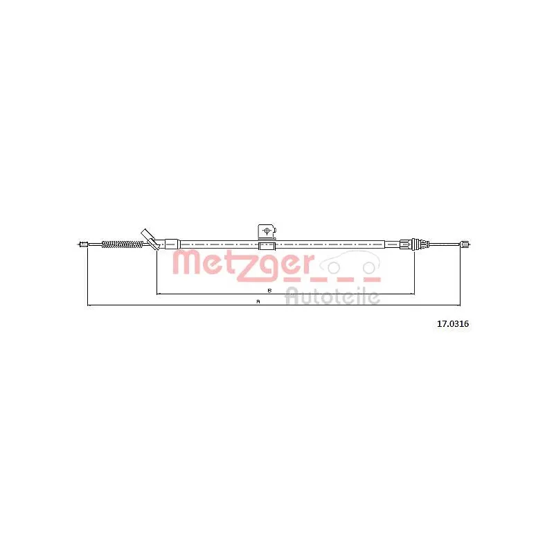 Tirette à câble, frein de stationnement arrière gauche METZGER 17.0316