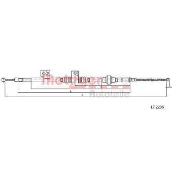 Tirette à câble, frein de stationnement arrière droit METZGER 17.2296