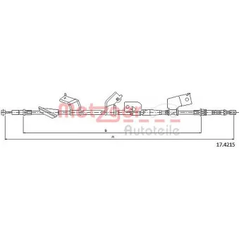 Tirette à câble, frein de stationnement arrière gauche METZGER 17.4215