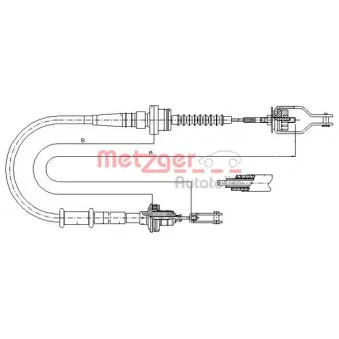 Tirette à câble, commande d'embrayage METZGER 18.0035