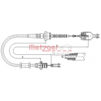 Tirette à câble, commande d'embrayage METZGER 18.0071