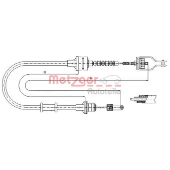 Tirette à câble, commande d'embrayage METZGER 18.0072