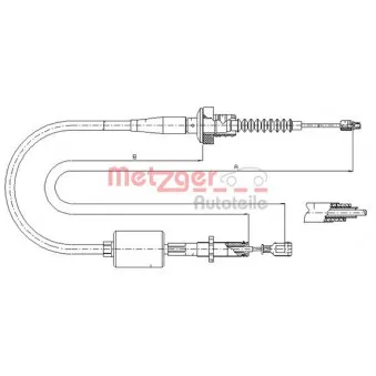 Tirette à câble, commande d'embrayage METZGER 18.2522