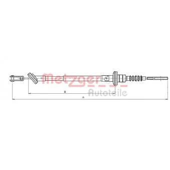 Tirette à câble, commande d'embrayage METZGER 18.3500