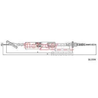 Tirette à câble, commande d'embrayage METZGER 18.3504