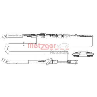 Tirette à câble, commande d'embrayage METZGER 18.6103