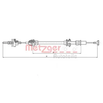 Tirette à câble, commande d'embrayage METZGER 19.208E
