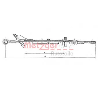 Tirette à câble, commande d'embrayage METZGER 1902.5