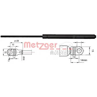 Vérin, capot-moteur METZGER 2110213