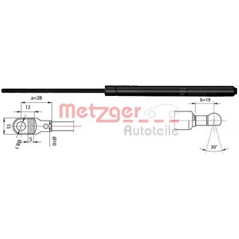 Vérin, vitre arrière METZGER 2110342