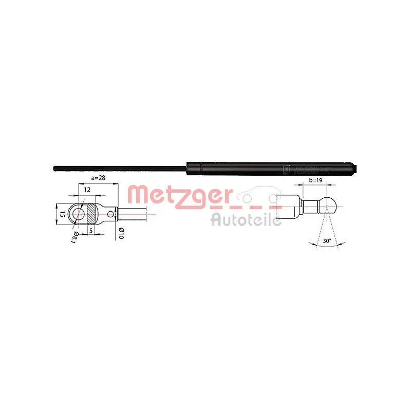 Vérin, vitre arrière METZGER 2110342