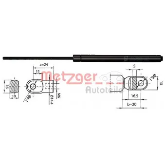 Vérin, capot-moteur METZGER 2110378