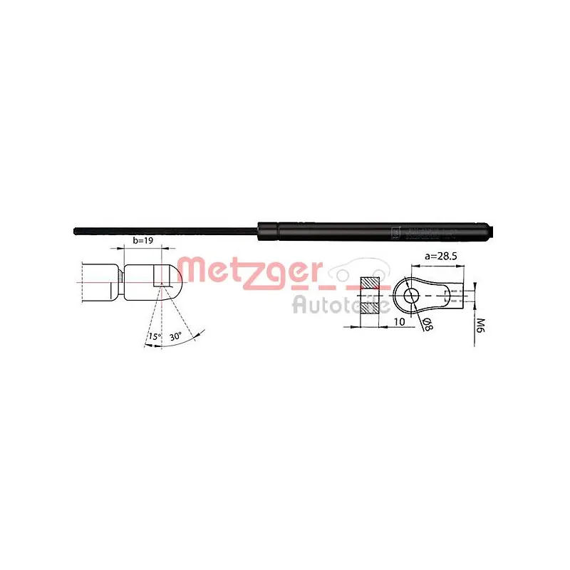 Vérin, capot-moteur METZGER 2110404