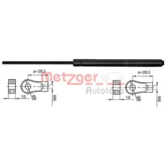 Vérin, capot-moteur METZGER