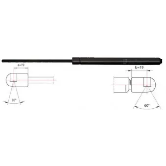 Vérin de hayon, de coffre METZGER