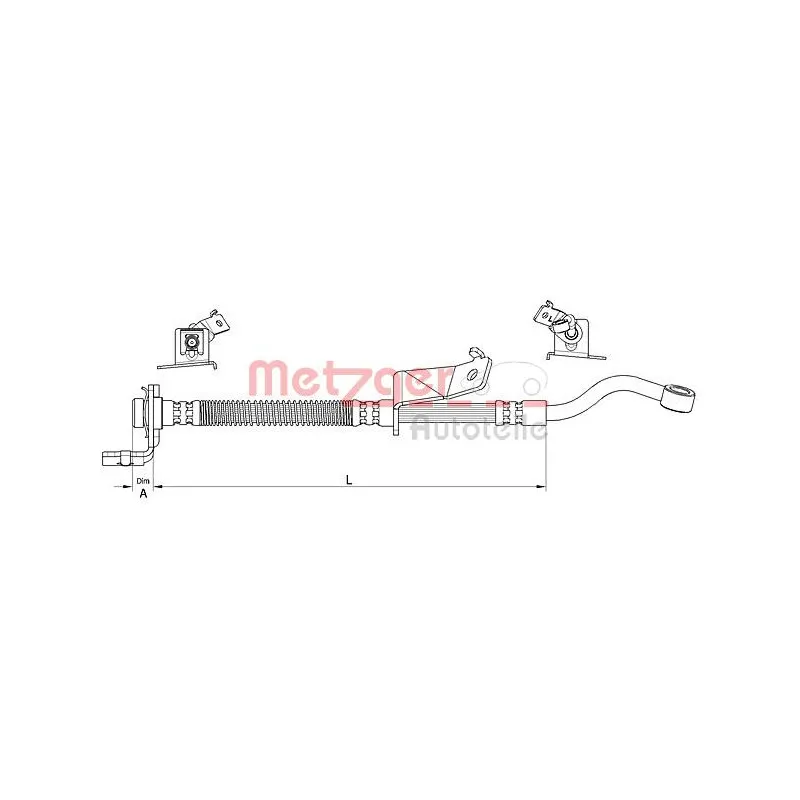 Flexible de frein avant gauche METZGER 4111061