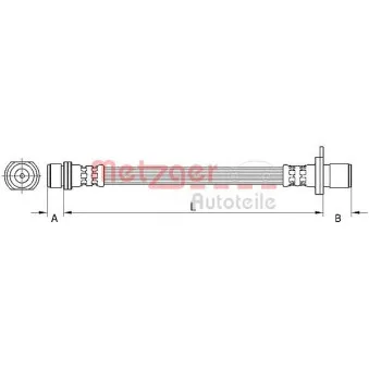 Flexible de frein arrière gauche METZGER 4111501