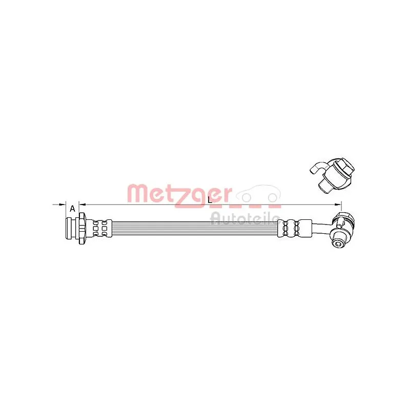 Flexible de frein arrière droit METZGER 4111585