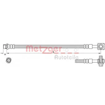 Flexible de frein avant droit METZGER 4111625