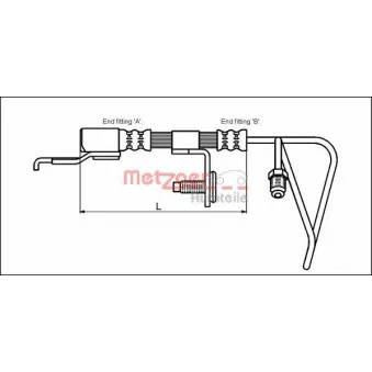 Flexible de frein arrière gauche METZGER 4112511