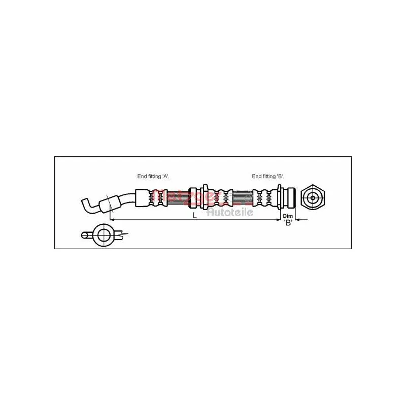 Flexible de frein METZGER 4114722