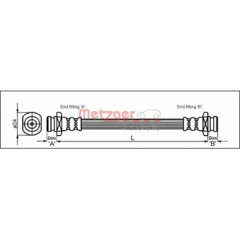 Flexible de frein METZGER 4114732