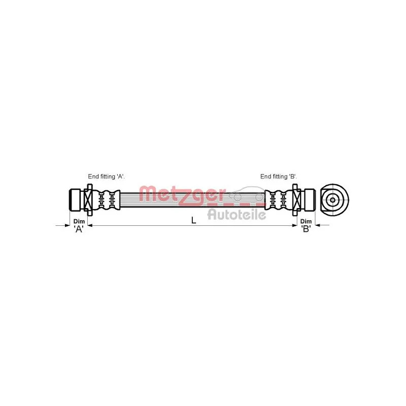 Flexible de frein METZGER 4115159