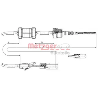 Tirette à câble, commande d'embrayage METZGER 412.11