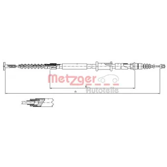 Tirette à câble, frein de stationnement METZGER 461.12