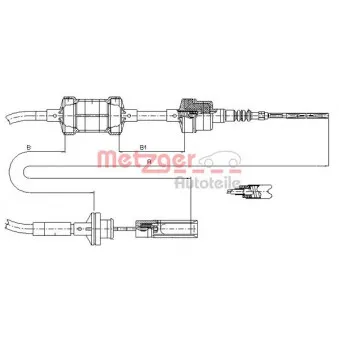 Tirette à câble, commande d'embrayage METZGER 462.1