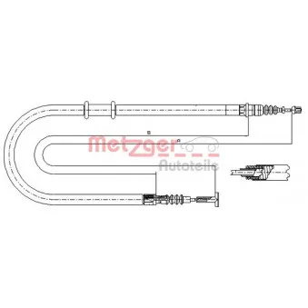 Tirette à câble, frein de stationnement arrière gauche METZGER 491.22