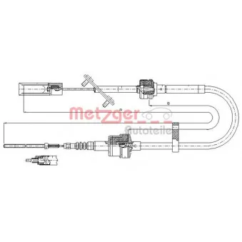 Tirette à câble, commande d'embrayage METZGER 492.10