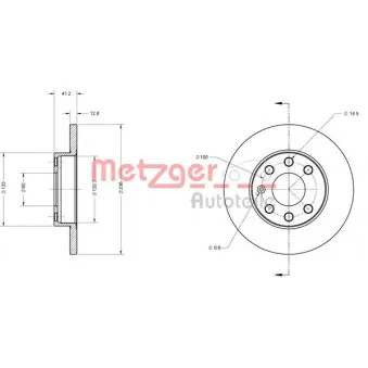 Jeu de 2 disques de frein avant METZGER 6110014