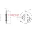 Jeu de 2 disques de frein avant METZGER 6110015 - Visuel 3