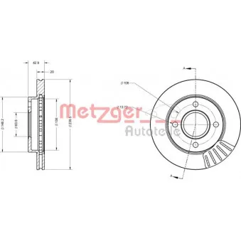 Jeu de 2 disques de frein avant METZGER 6110025