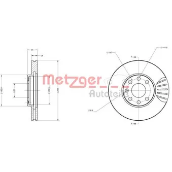 Jeu de 2 disques de frein avant METZGER 6110031