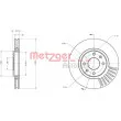 Jeu de 2 disques de frein avant METZGER 6110050 - Visuel 1